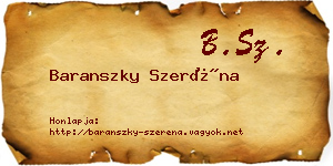 Baranszky Szeréna névjegykártya